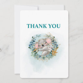 Thank You Card Baby Shower "Baby Koala" Tack Kort
