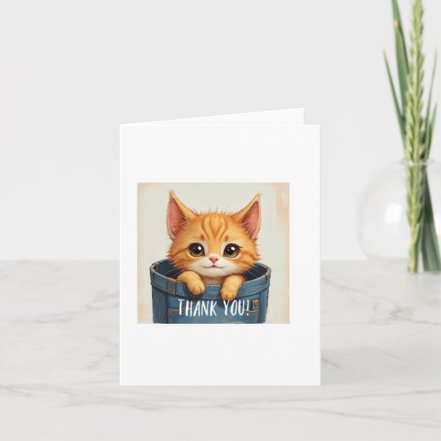 Thank You Card, Cute, Appreciation Kort (Framsida)