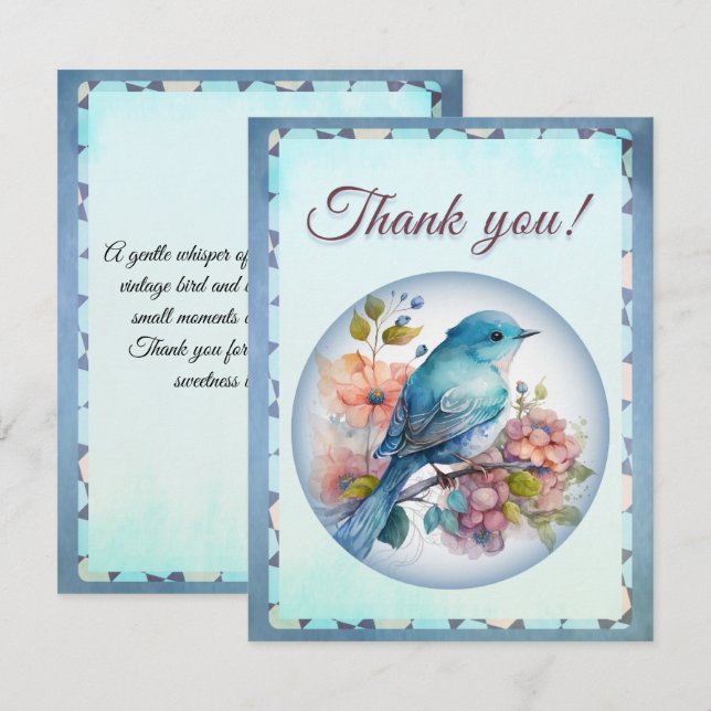 thank you card, elegant and chic  tack kort (Fram/baksida)