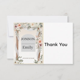 Thank You Card Elegant Wedding Tack Kort