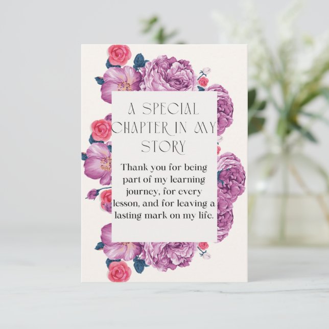 thank you card for teacher tack kort (Stående Fram)