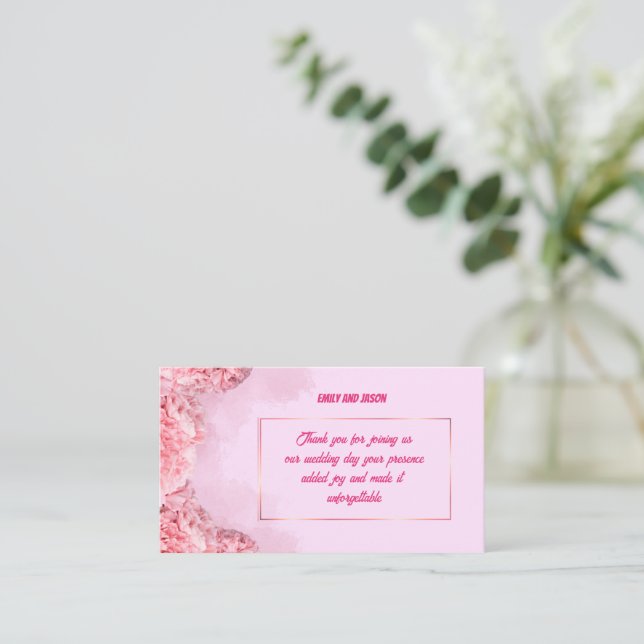 Thank you Card for Wedding Guests Anteckningskort (Stående Fram)