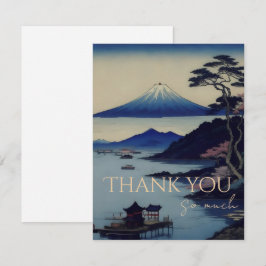 Thank you card Japanese Mount Fuji Landsca Tack Kort