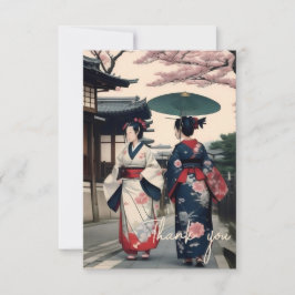Thank You Card – Kyoto Kimono Spring Walk Tack Kort