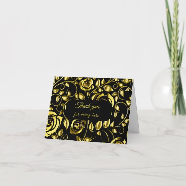 Thank you card-Midnight Elegance collection Tack Kort (Framsida)