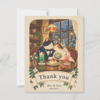 Thank You Card - Retro Kissaten Couple - Tack Kort