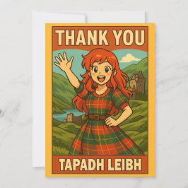 Thank You Card - Scottish Anime Girl in Highlands Tack Kort