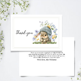 Thank You Card Simple Little Bunny Tack Kort