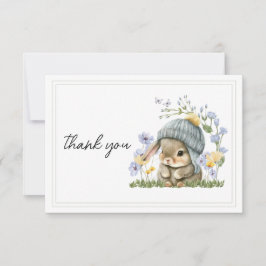 Thank You Card Simple Little Bunny Tack Kort