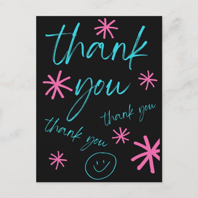 THANK YOU CARD SMILEY FACE VYKORT (Framsida)