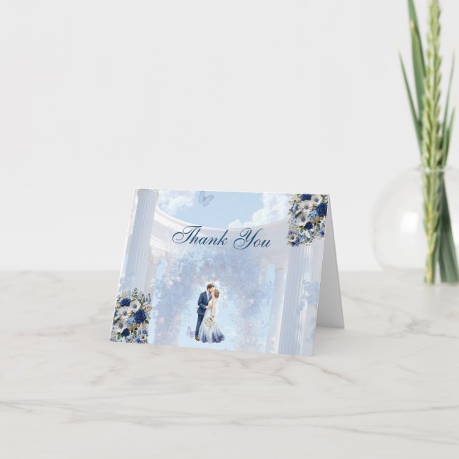 Thank You Card | Something Blue Wedding Tack Kort (Framsida)