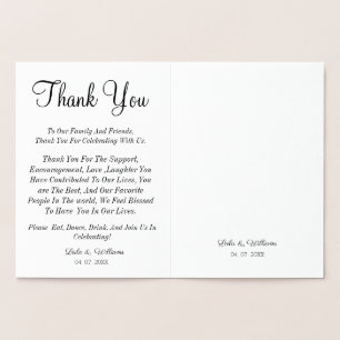 Thank you card, thank you wedding card folierat kort