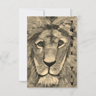 Thank You card with blank inside Lion  Tack Kort