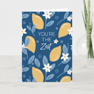 Thank You Card - You're the Zest Pun Lemon Yellow Kort
