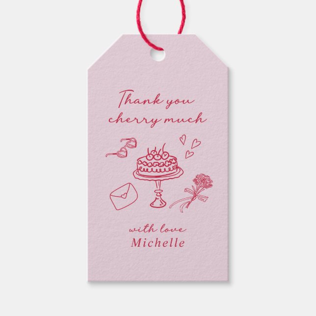 Thank you Cherry much pink  Presentetikett (Framsidan)