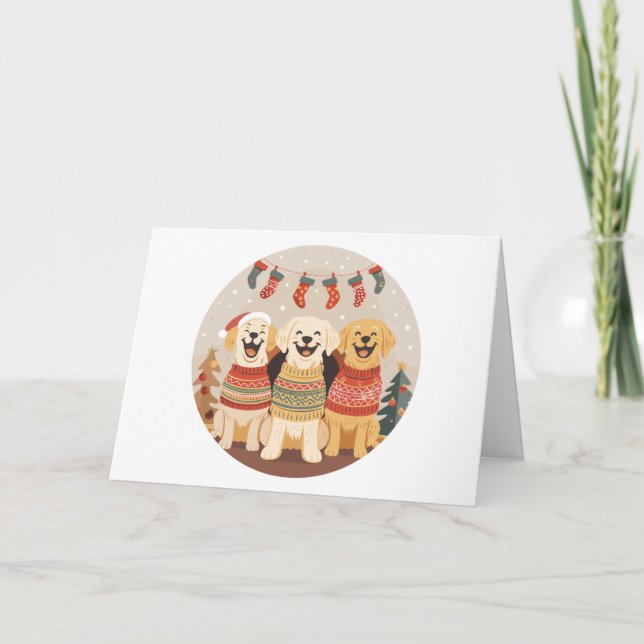 Thank You Christmas Labrador Retriever Dogs Tack Kort (Framsida)