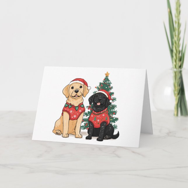 Thank You Christmas Labrador Retriever Dogs Tack Kort (Framsida)