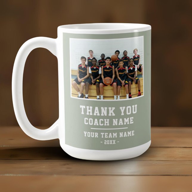 Thank you Coach Team Name Photo Kaffemugg (Skapare uppladdad)