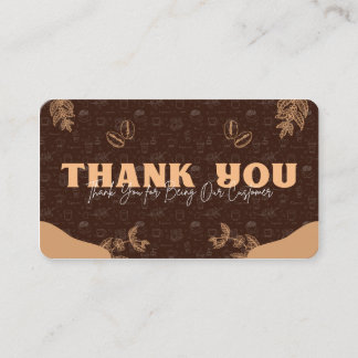 Thank You Coffee Lover Thank You Card Visitkort