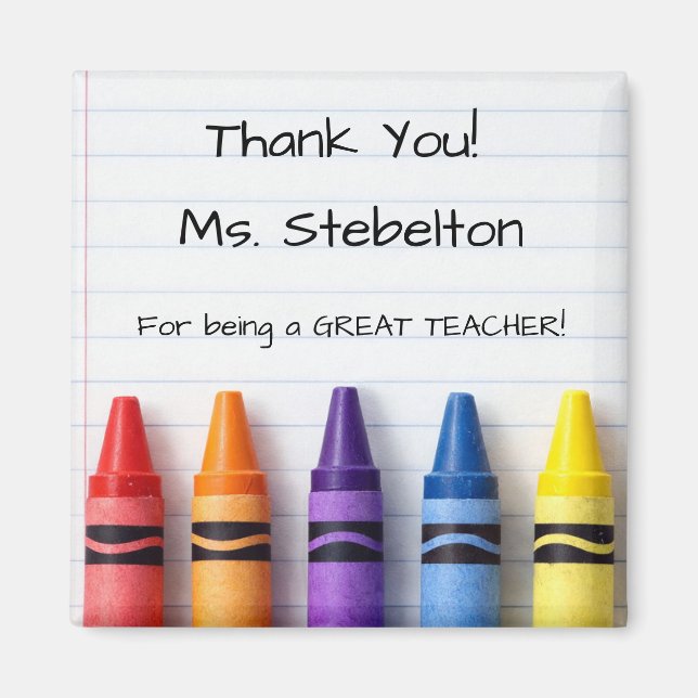Thank You Crayons Teacher Appreciation Magnet (Framsidan)