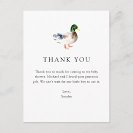 Thank you Duck Baby Shower Elegant Simple Minimal Tack Kort