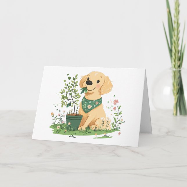 Thank You Earth Day Golden Retriever Dog Tack Kort (Framsida)