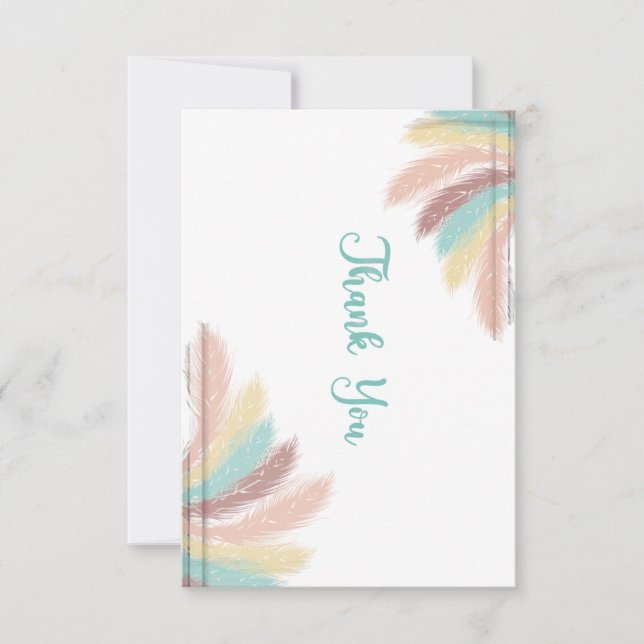 thank you  feathers  tack kort (Framsida)