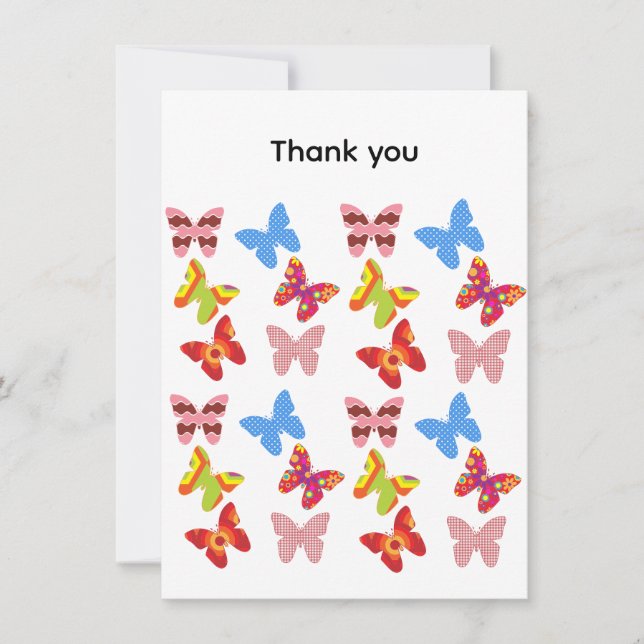 Thank you Flat Greeting Card Kort (Framsida)
