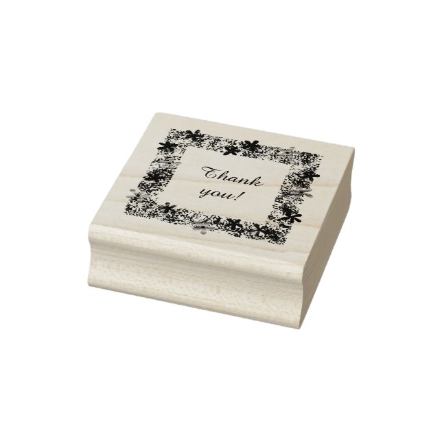 Thank you floral border rubber stamps stämpel (Stämpel)