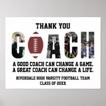 Thank You Football Coach Sports From The Team Cool