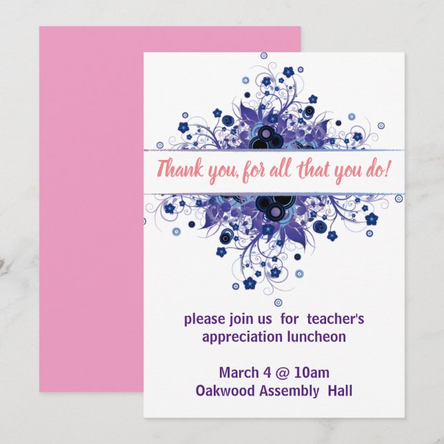 Thank you, for all that you do invitation tack kort (Fram/baksida)