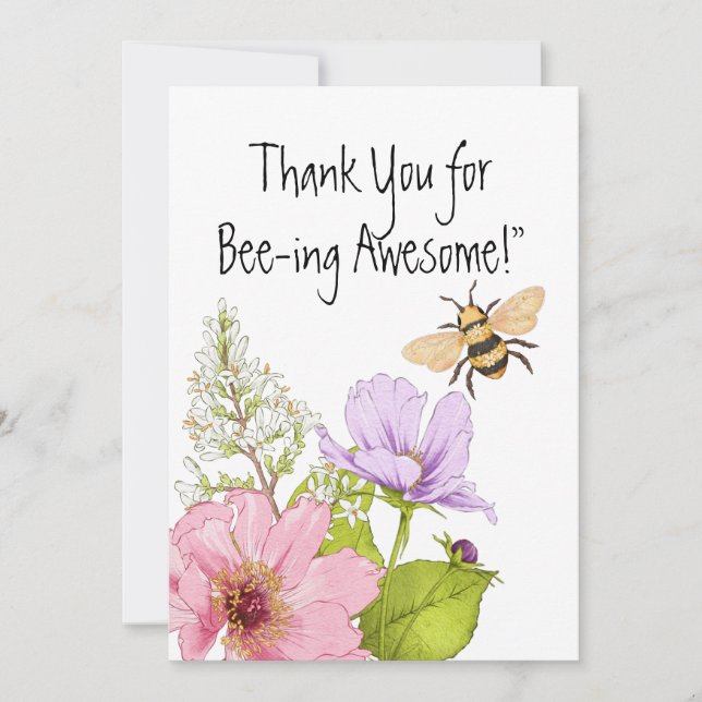 Thank You for Bee-ing Awesome Card Tack Kort (Framsida)
