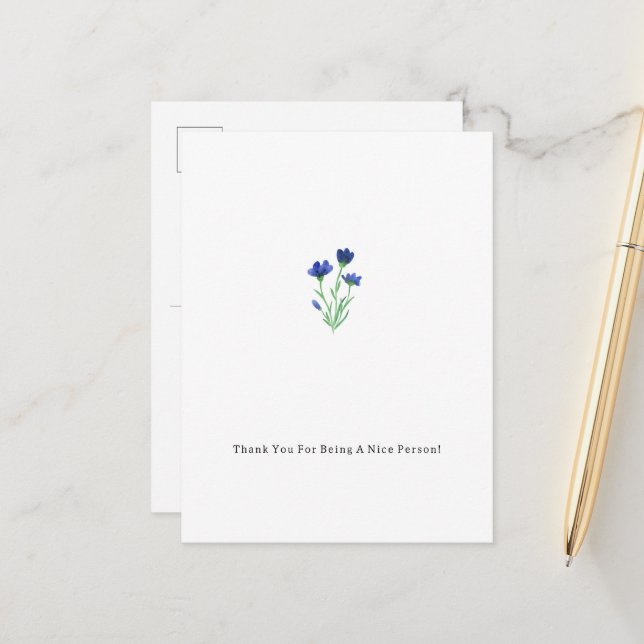 Thank You For Being A Nice Person Card Vykort (Fram/Back In Situ)