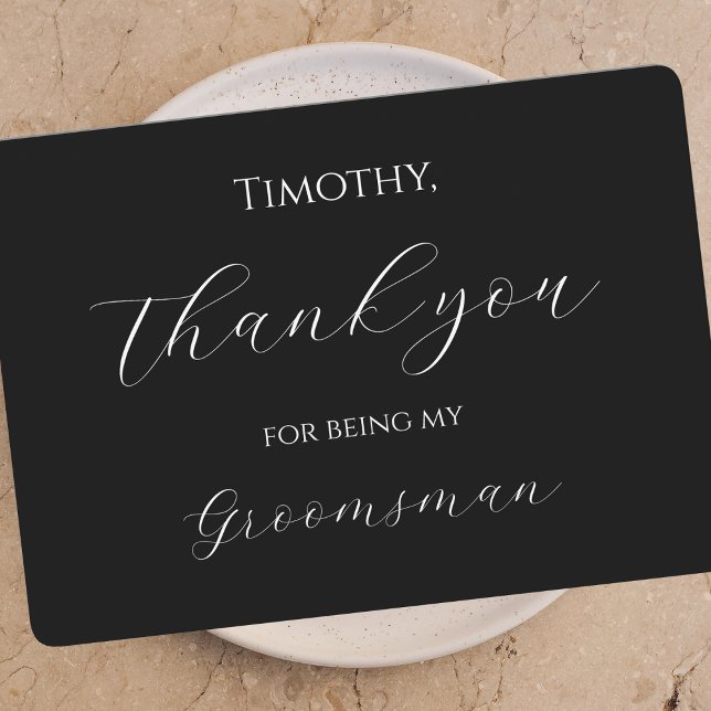 Thank You for Being My Groomsman Card Script Tack Kort (Skapare uppladdad)