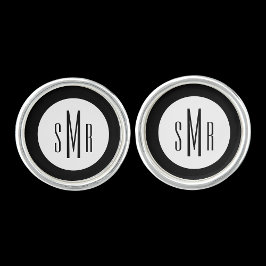 Thank You for Being my Groomsman Silver Initials Cufflinks