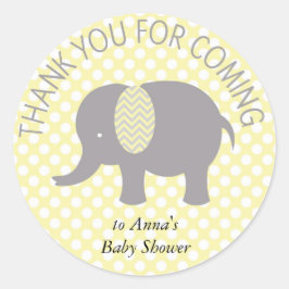 Thank you for coming ELephant Baby Shower Runt Klistermärke