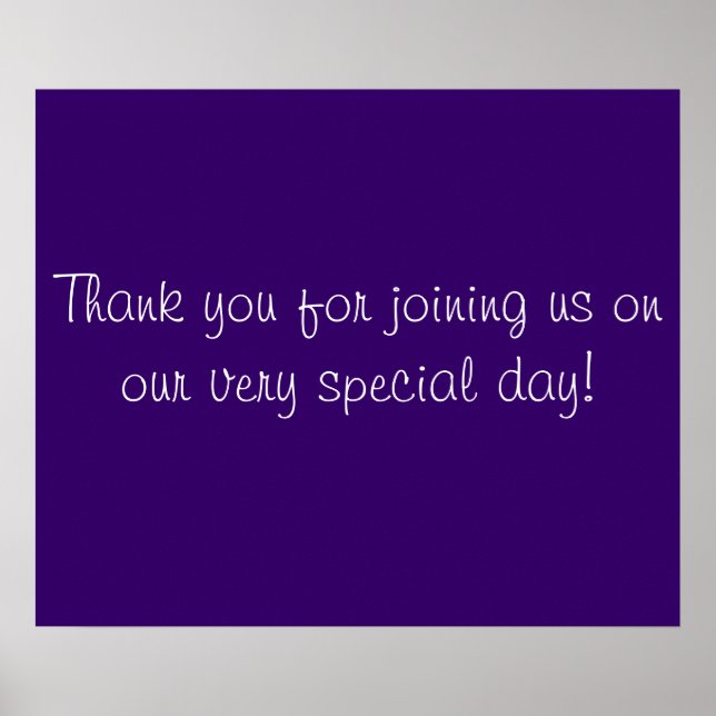 Thank you for Coming in Purple and White Poster (Framsidan)
