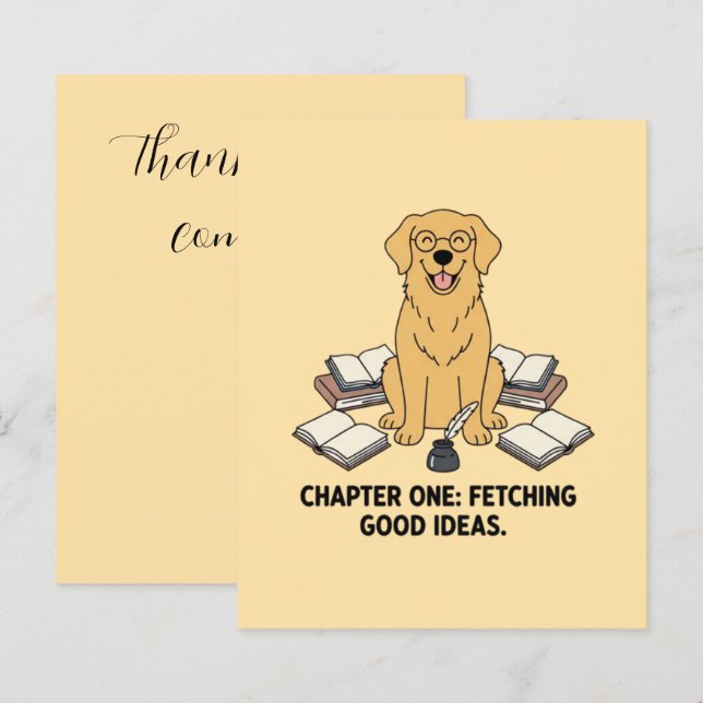 Thank You For Coming Script Text Pastel Yellow  (Fram/baksida)