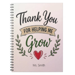 Thank You for Helping Me Grow Personalized Anteckningsbok