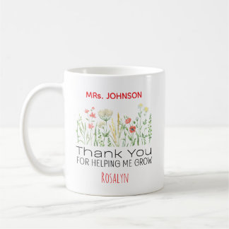 Thank You For Helping Me Grow Personalized Teacher Kaffemugg