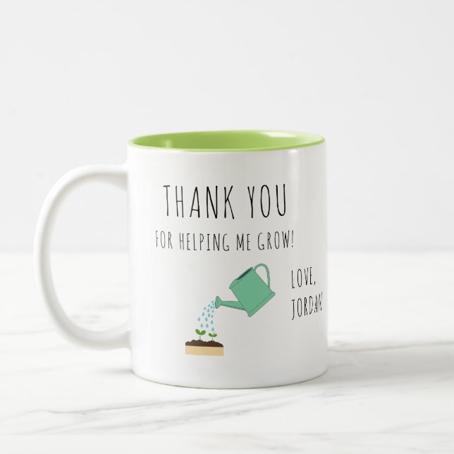 Thank you for Helping me Grow Watering Can Två-Tonad Mugg (Vänster)