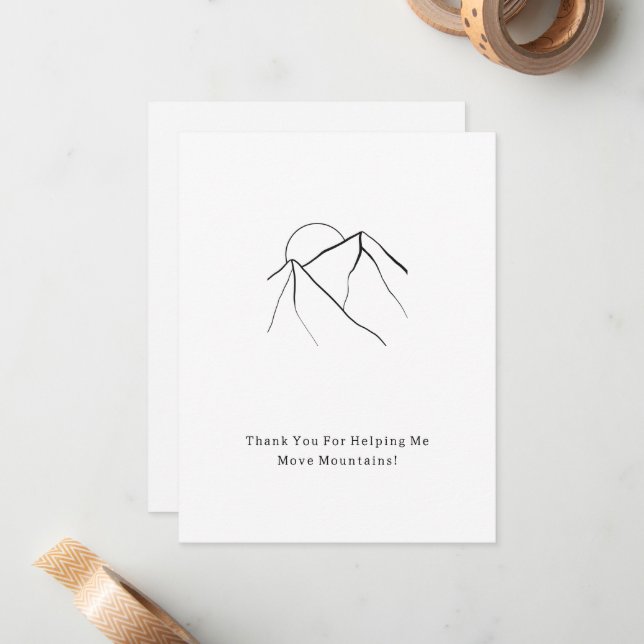 Thank You For Moving Mountains Quote Card Anteckningskort (Fram/Back In Situ)