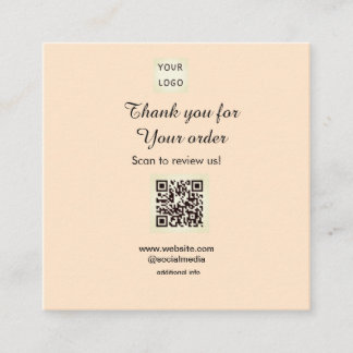 Thank you for order scan Review us business logo Fyrkantigt Visitkort