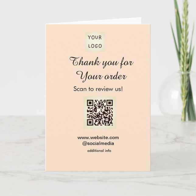 Thank you for order scan Review us business logo Kort (Framsida)