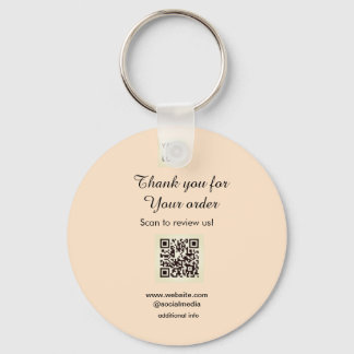 Thank you for order scan Review us business logo Nyckelring