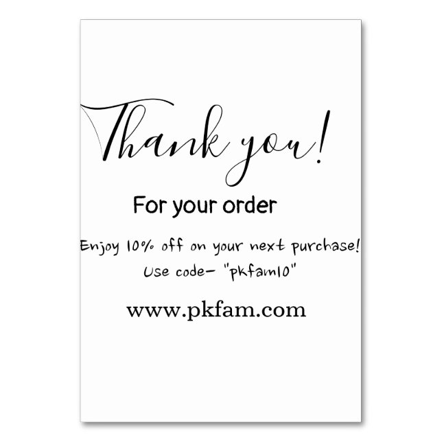 Thank you for purchase pink family business detail bordsnummer (Framsidan)