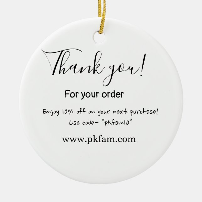 Thank you for purchase pink family business detail julgransprydnad keramik (Framsidan)