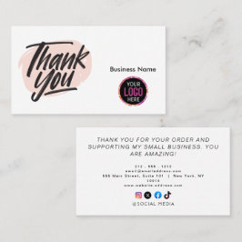 Thank You For Shopping Visitkort
