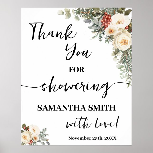 Thank You for Showering Bride Winter Shower Poster (Framsidan)