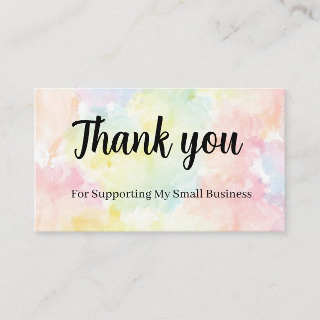 Thank You for Supporting My Business Card Visitkort (Framsida)